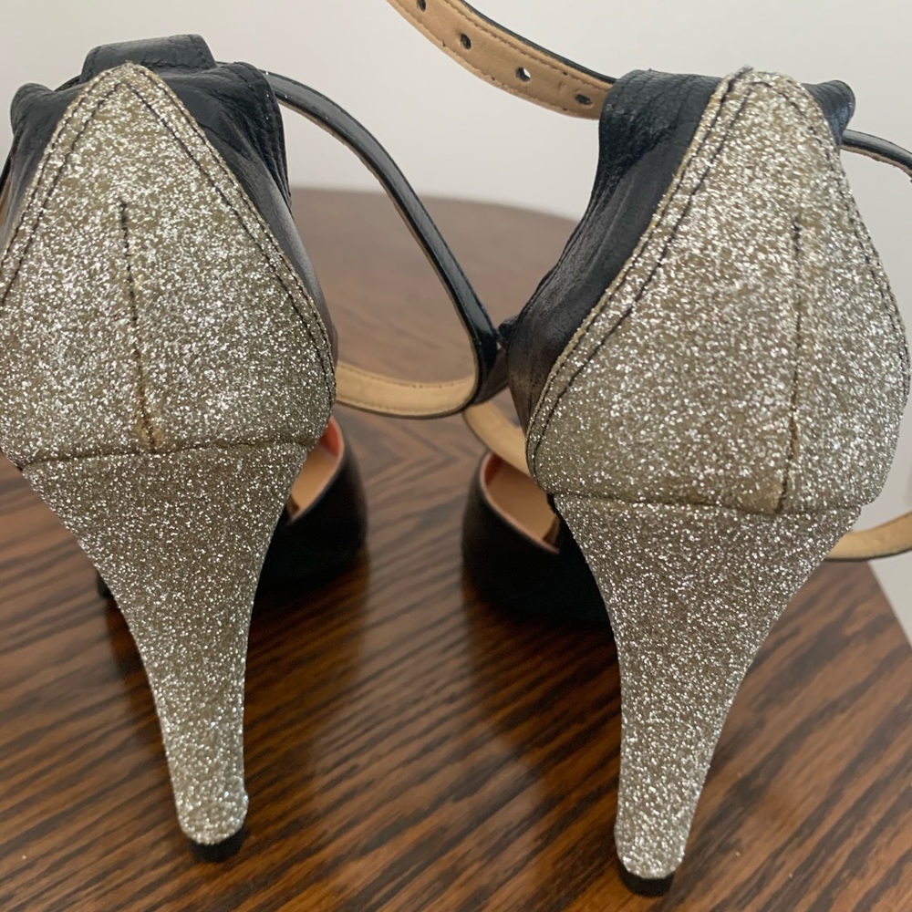 Silver Black tango shoes